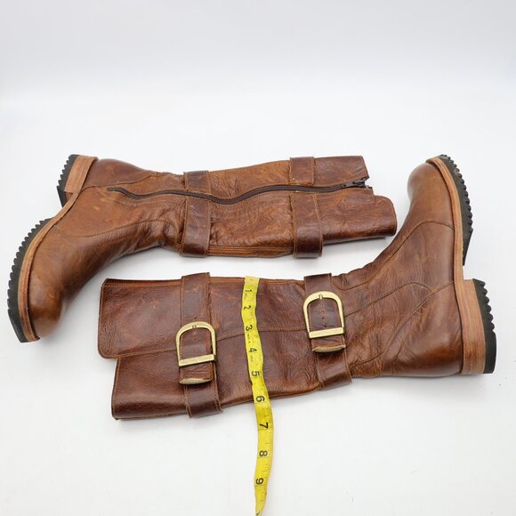 Jim Barnier Tall Brown Soft Leather Boots Women's US Size 8 Buckle Shoes - Picture 8 of 10
